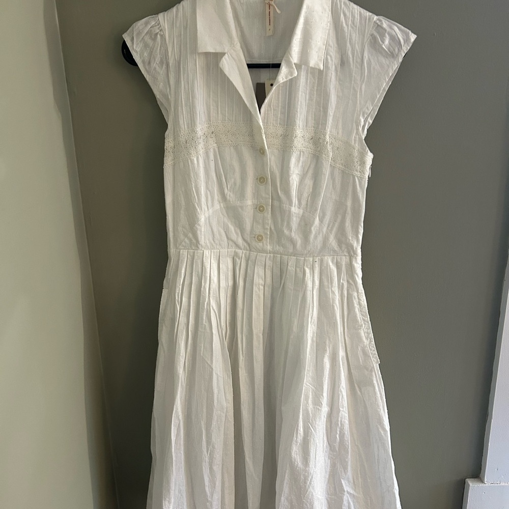 NWT Maeve by Anthropologie 100% Cotton White Dress